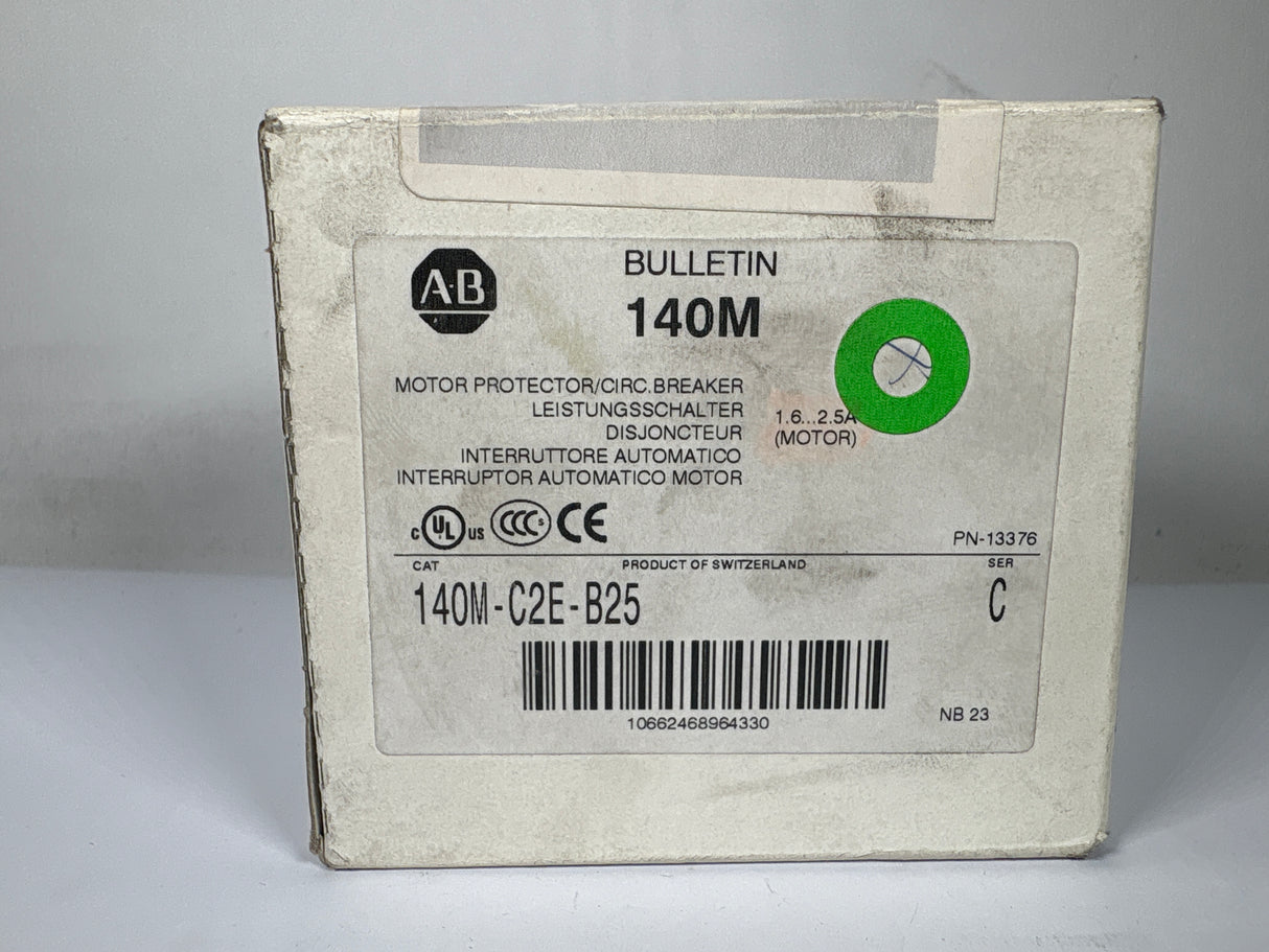 Allen Bradley - 32 Amp Motor Protector/Ciruit Breaker - 140M - C2E - B25 - New - Big Liquidators
