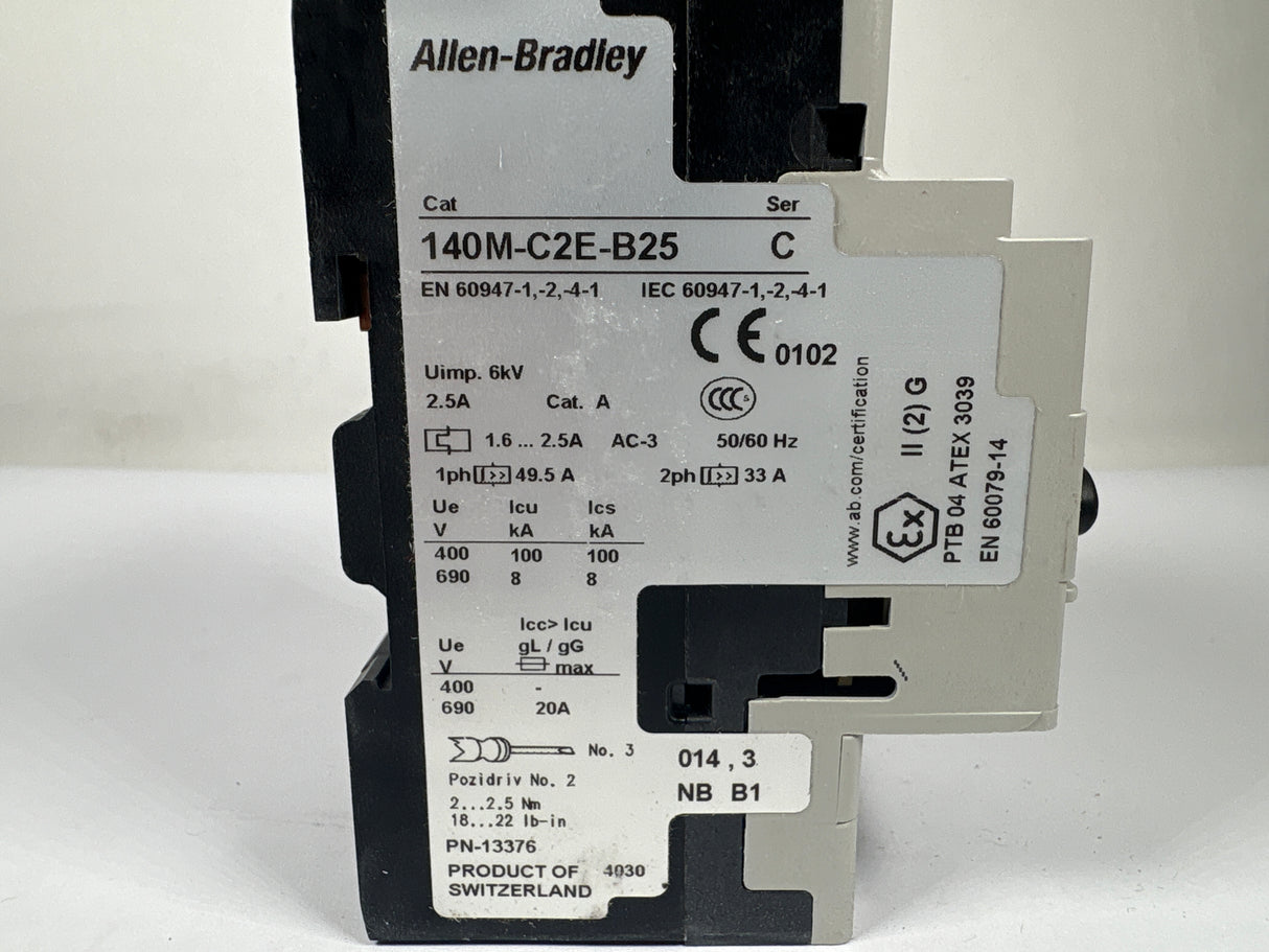 Allen Bradley - 32 Amp Motor Protector/Ciruit Breaker - 140M - C2E - B25 - New - Big Liquidators