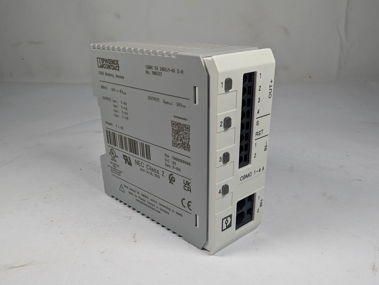 Phoenix Contact - Electronic Circuit Breaker - CBMC E4 24DC/1 - 4A S - R - New - Big Liquidators
