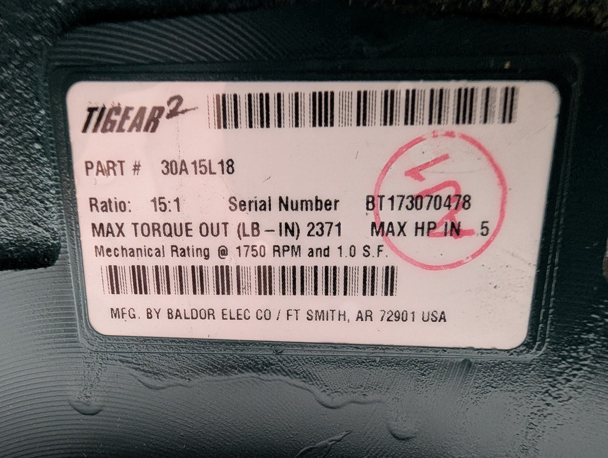 Dodge Tigear - 15:1 Gear Reducer - 30A15L18 - New - Big Liquidators