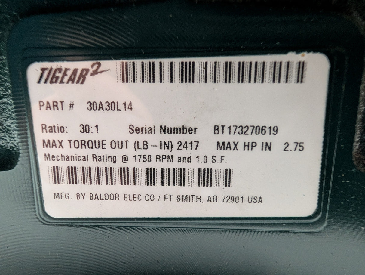 Dodge Tigear - 30:1 Gear Reducer - 30A30L14 - Used - Big Liquidators