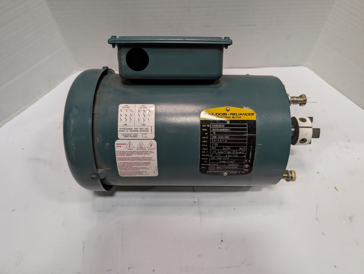 Baldor Reliance - 0.75 HP Electric Motor - VUHM3542 - Used - Big Liquidators