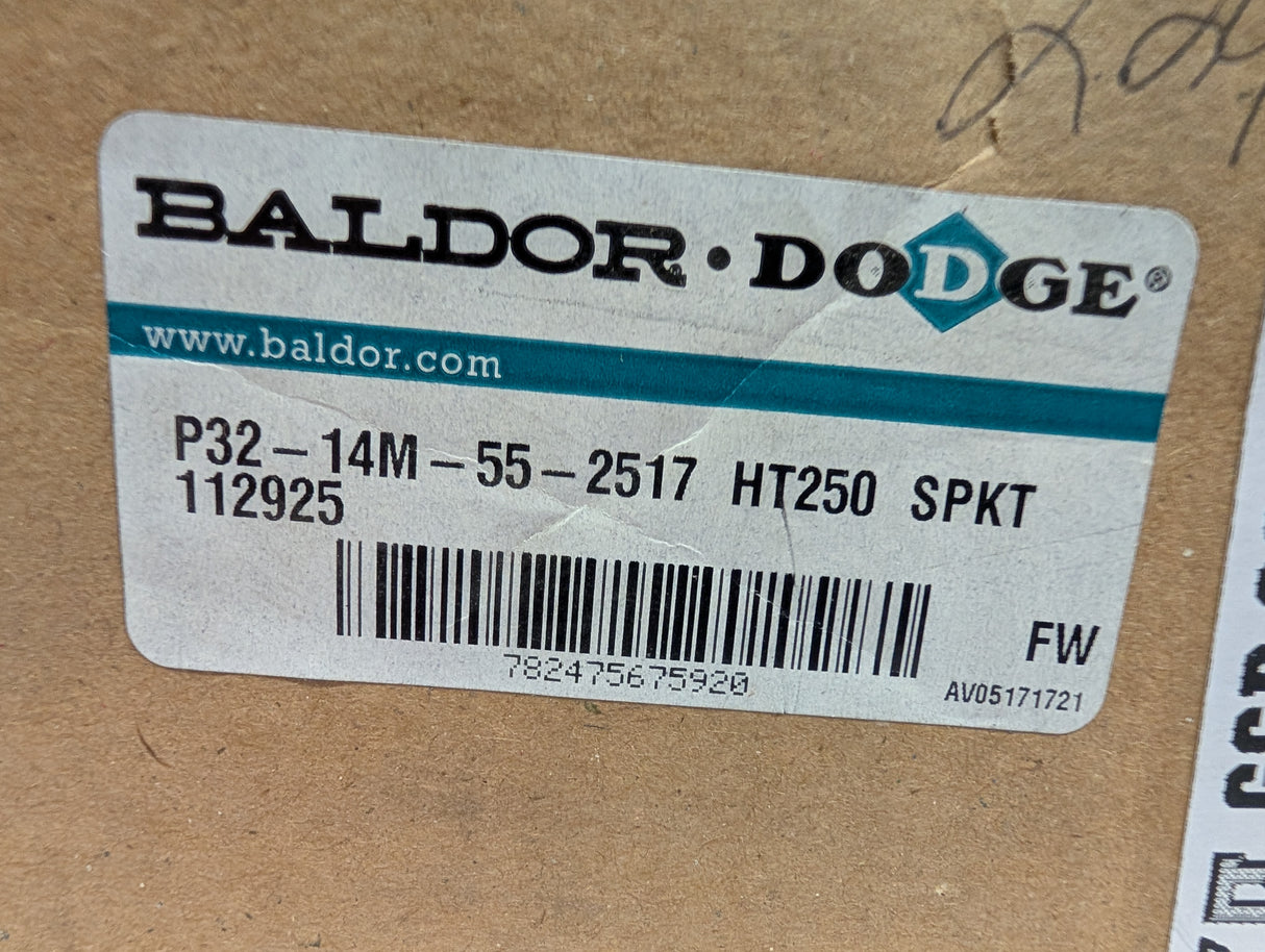 Baldor Dodge - (HTD) Belt Sprocket - P32 - 14M - 55 - 2517 HT250 SPKT - New - Big Liquidators
