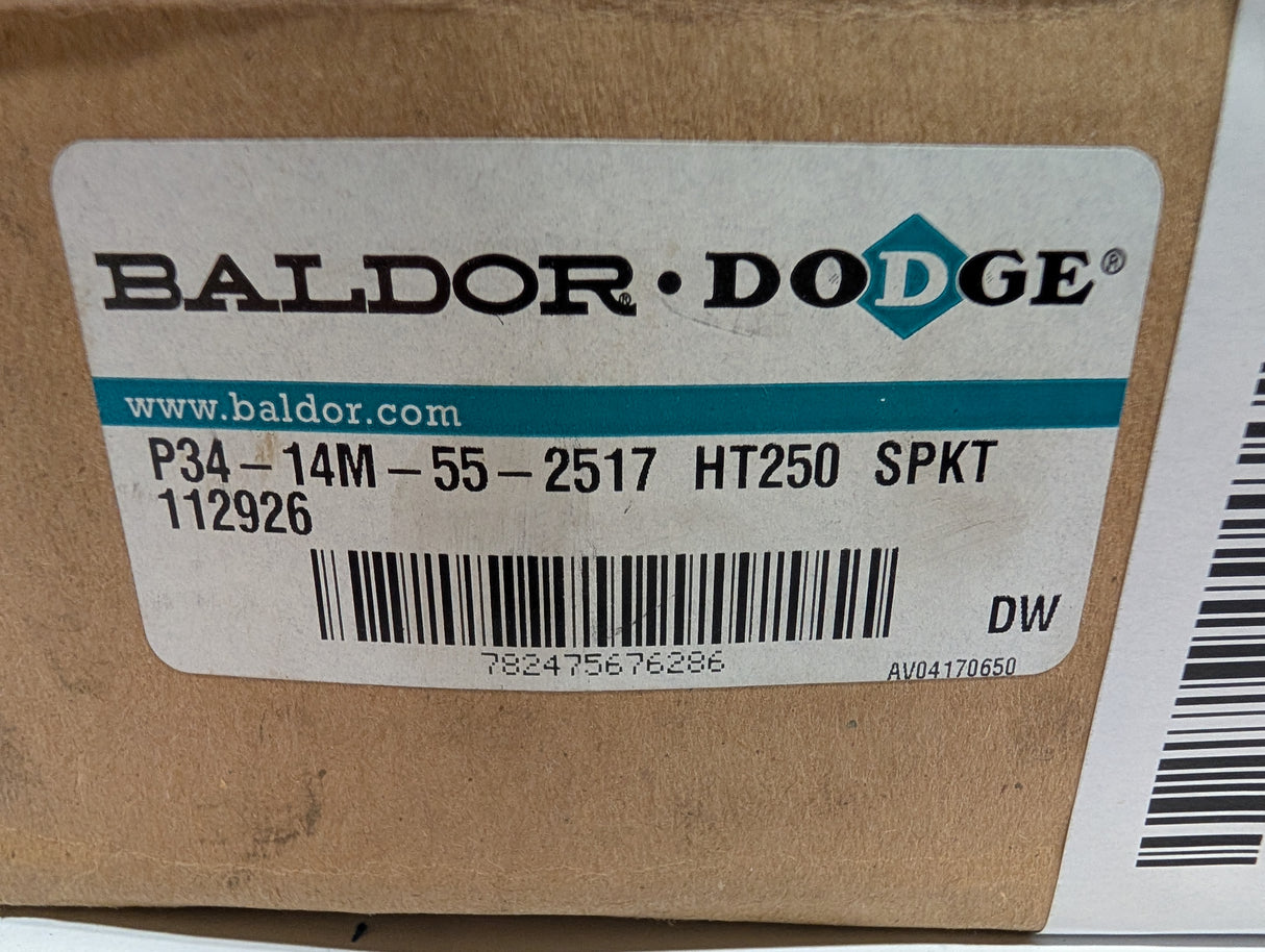 Baldor Dodge - (HTD) Belt Sprocket - P34 - 14M - 55 - 2517 HT250 SPKT - New - Big Liquidators
