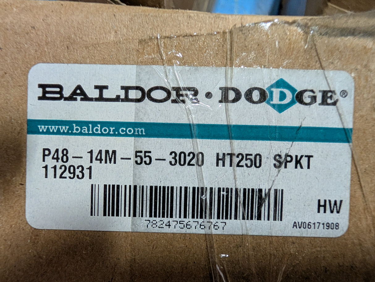 Baldor Dodge - (HTD) Belt Sprocket - P48 - 14M - 55 - 3020 HT250 SPKT - New - Big Liquidators
