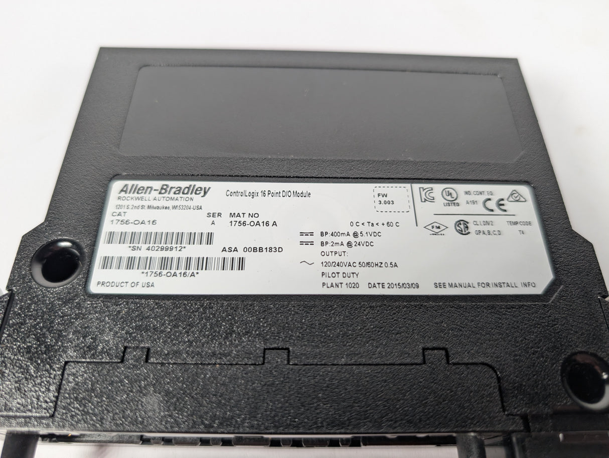 Allen Bradley - ControlLogix 16 - point D/O Module - 1756 - OA16 - New - Big Liquidators