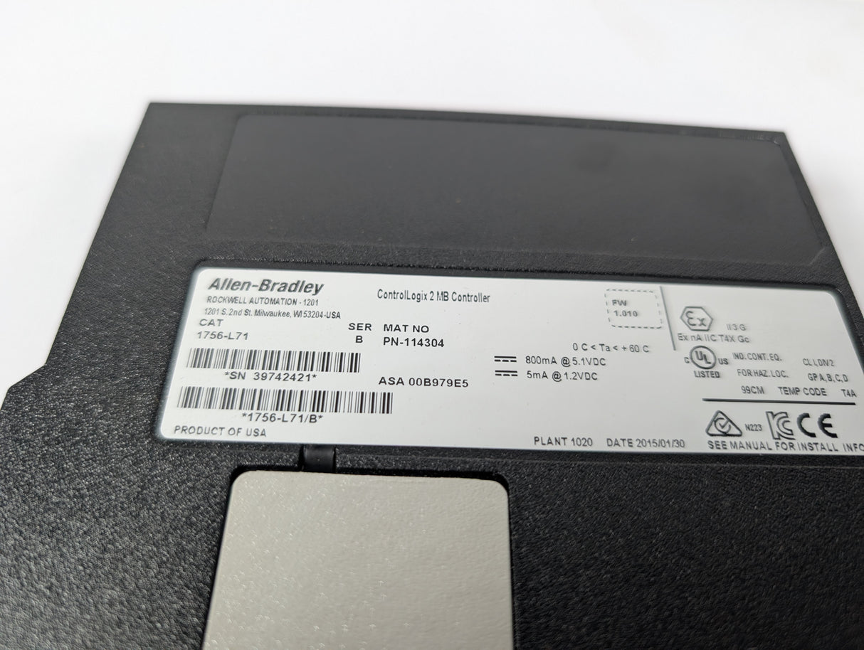 Allen Bradley - ControlLogix 2MB Controller Module - 1756 - L71 - New - Big Liquidators