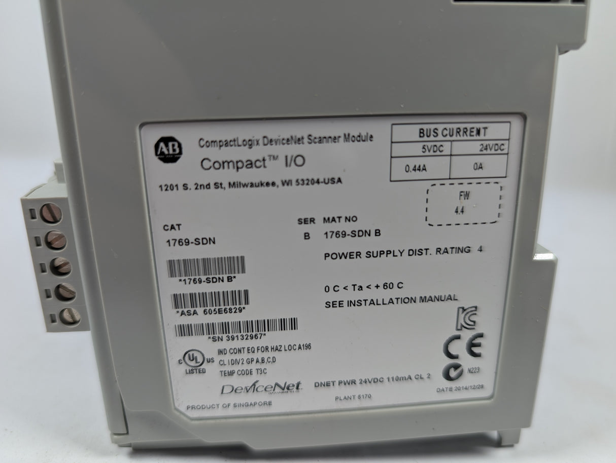 Allen Bradley - DeviceNet Scanner Module - 1769 - SDN - New - Big Liquidators