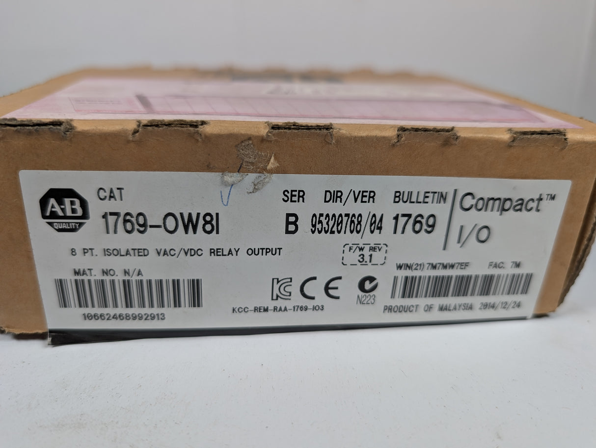 Allen Bradley - CompactLogix 8 - point Relay Output Module - 1769 - OW8I - New - Big Liquidators