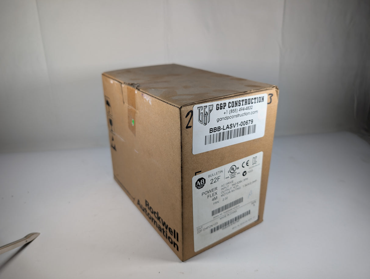 Allen Bradley - PowerFlex 4M Variable Frequency Drive - 22F - D4P2N103 - New - Big Liquidators