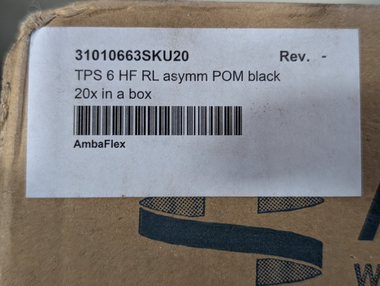 AmbaFlex - TPS 6 RL Asymm POM Black 20x In a Box - 31010663SKU20 - New - Big Liquidators
