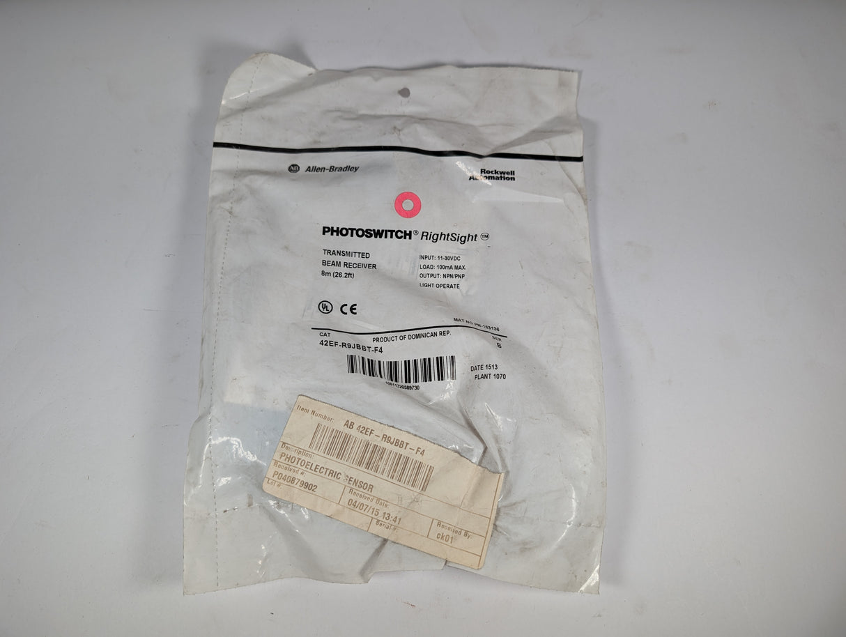 Allen Bradley - Transmitted Beam Receiver - 42EF - R9JBB7 - F4 - New - Big Liquidators