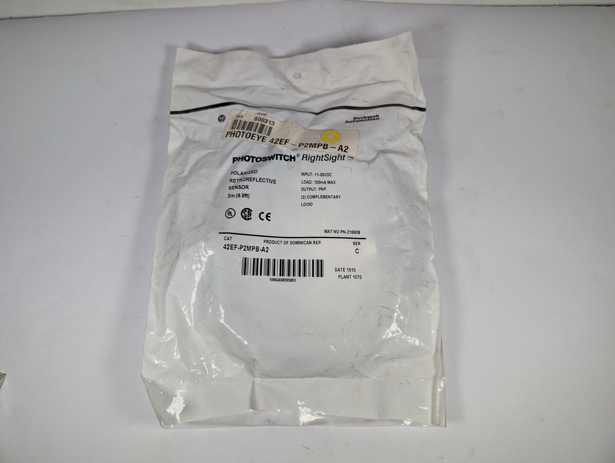 Allen Bradley - Polarized Retroreflective Sensor - 42EF - P2MPB - A2 - New - Big Liquidators