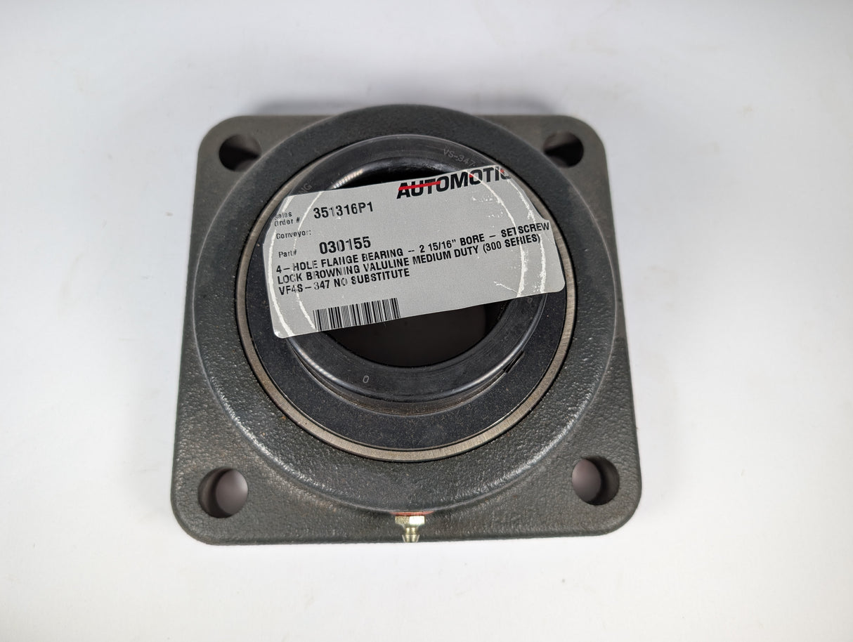 Browning - Four - Bolt Flange Ball Bearing Unit - VF4S - 347 - New - Big Liquidators