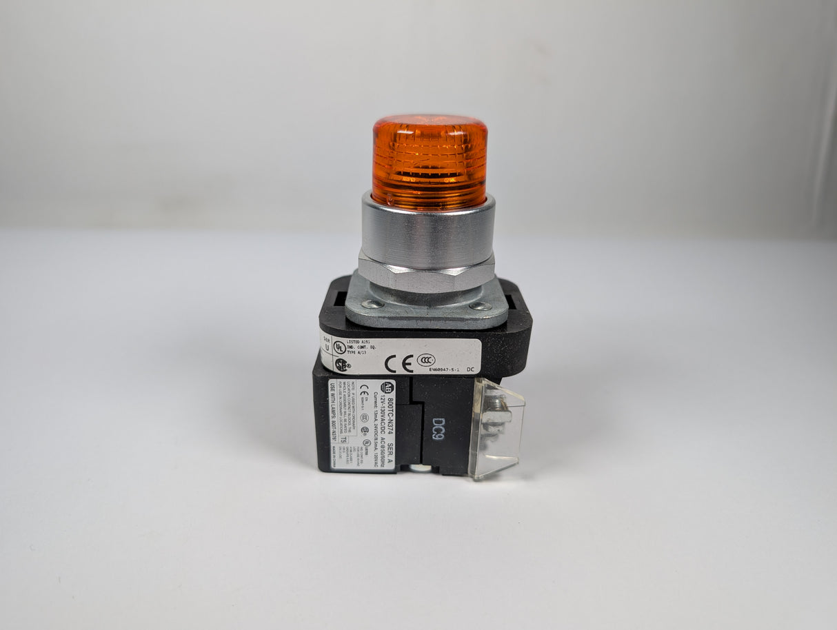 Allen Bradley - 30mm Momentary Push Button Amber - 800T - QBH2A - New - Big Liquidators