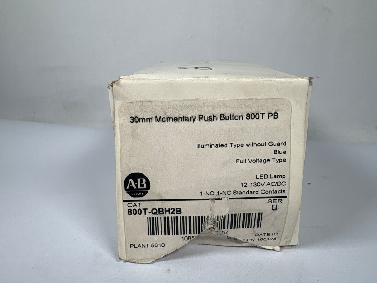 Allen Bradley - 30mm Momentary Push Button Blue - 800T - QBH2B - New - Big Liquidators