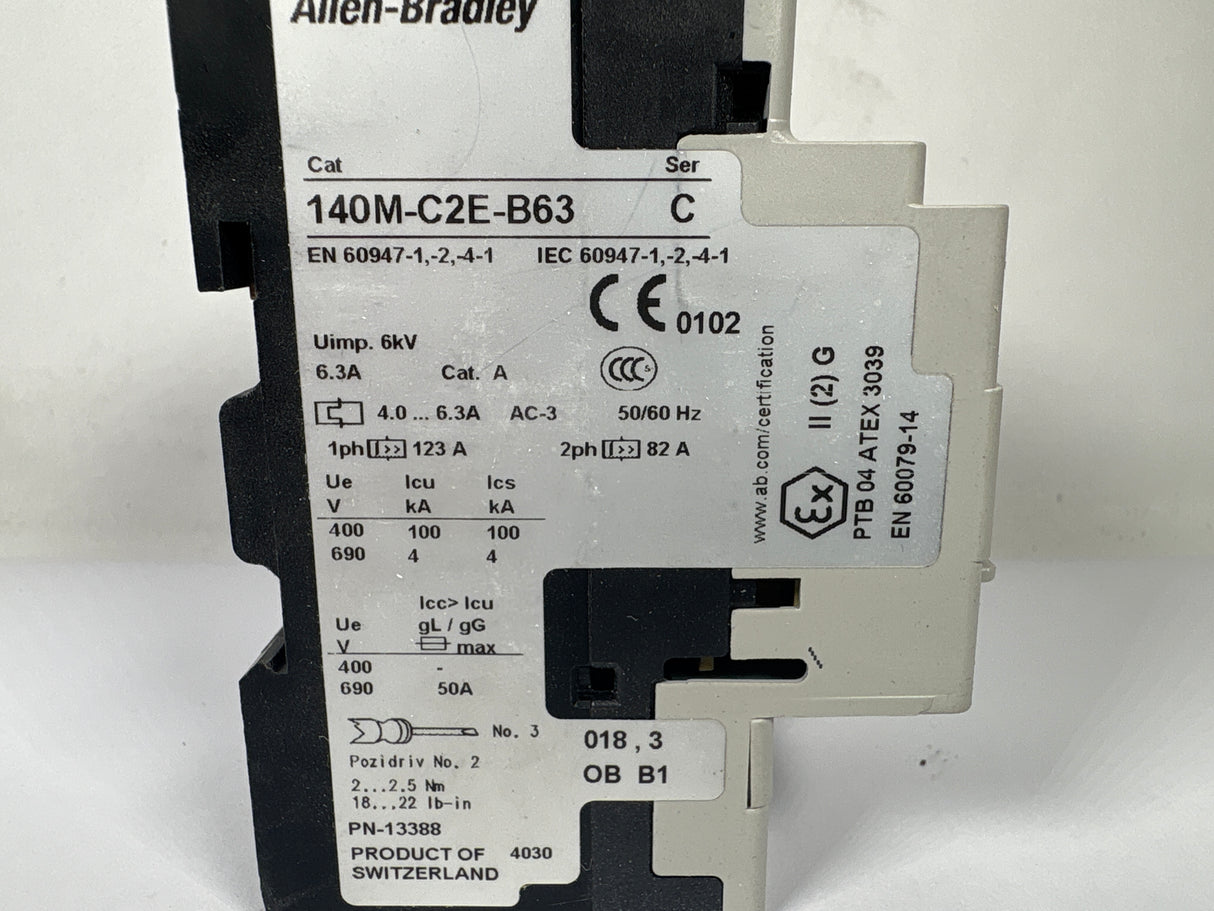 Allen Bradley - 32 Amp Motor Protector/Circuit Breaker - 140M - C2E - B63 - New - Big Liquidators