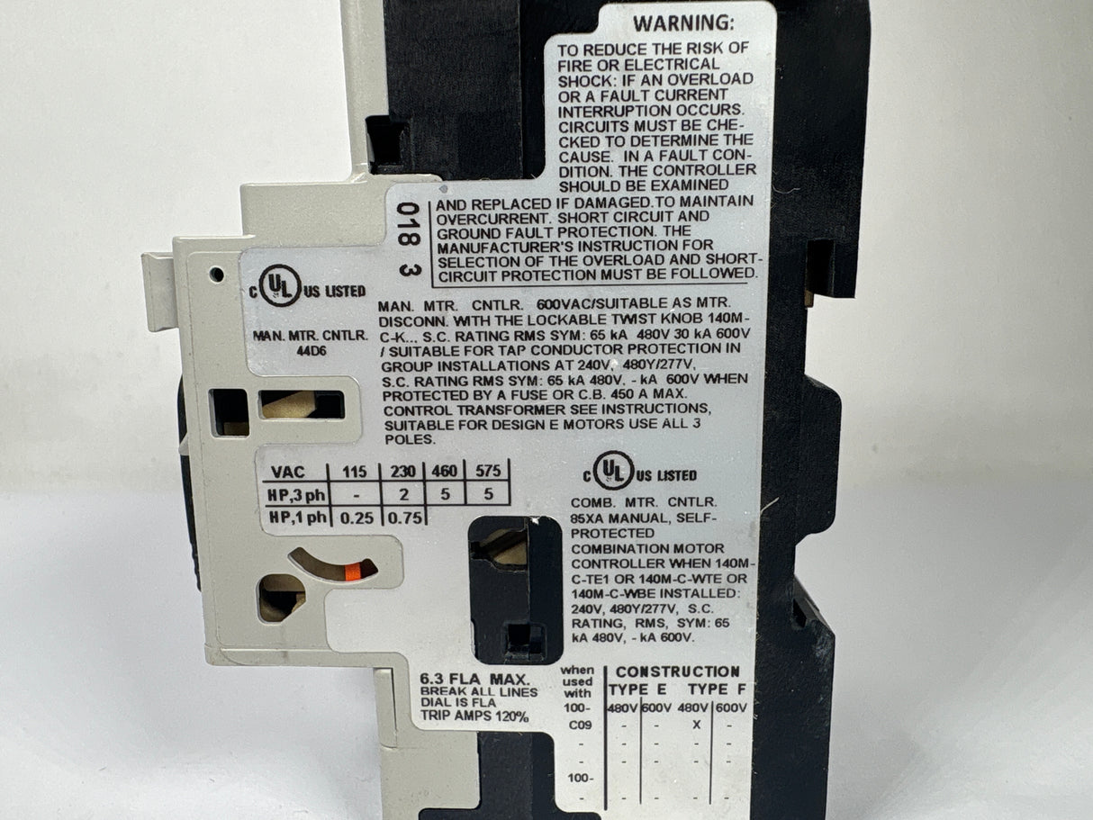 Allen Bradley - 32 Amp Motor Protector/Circuit Breaker - 140M - C2E - B63 - New - Big Liquidators