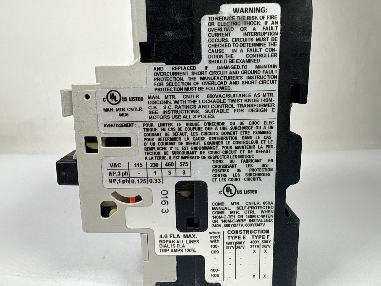 Allen Bradley - 45 Amp Motor Protector/Circuit Breaker - 140M - C2E - B40 - New - Big Liquidators