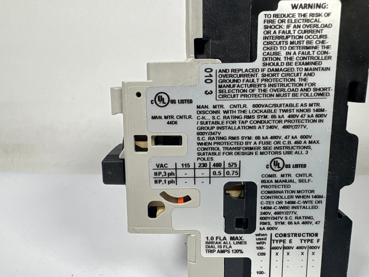 Allen Bradley - 32 Amp Motor Protector/Circuit Breaker - 140M - C2E - B10 - New - Big Liquidators