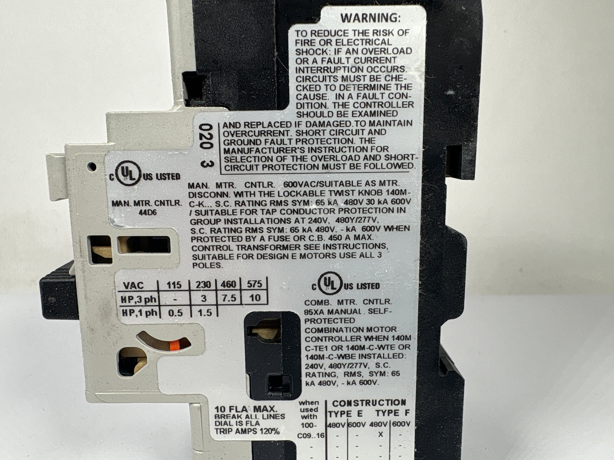Allen Bradley - 32 Amp Motor Protector/Circuit Breaker - 140M - C2E - C10 - New - Big Liquidators