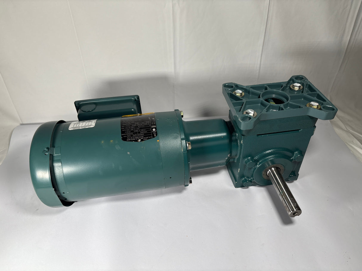 Baldor - 1 HP Electric Motor w/10:1 Gear Reducer - VEUHM3546T/202A10R14 - used - Big Liquidators