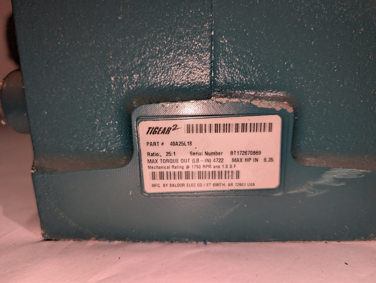 Dodge Tigear - 25:1 Gear Reducer - 40A25L18 - Used - Big Liquidators