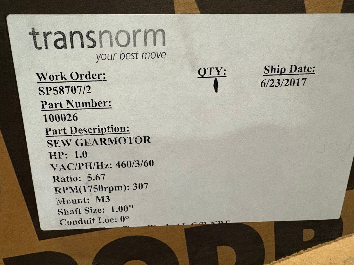 Sew - Eurodrive - 1 HP Electric Motor - R37 DRN80M4 - New - Big Liquidators