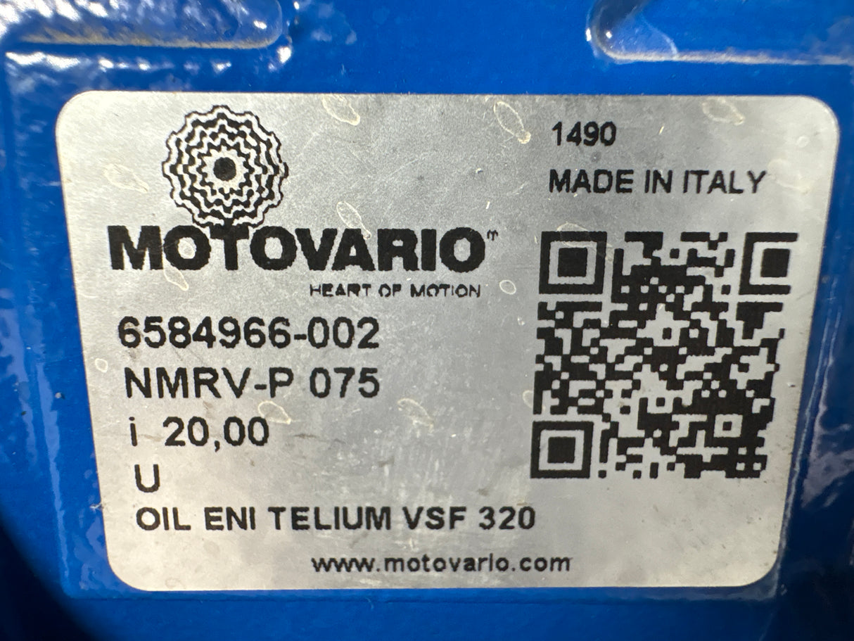 Motovario - 20:1 Worm Gear Reducer - NMRV - P 075 - Used - Big Liquidators