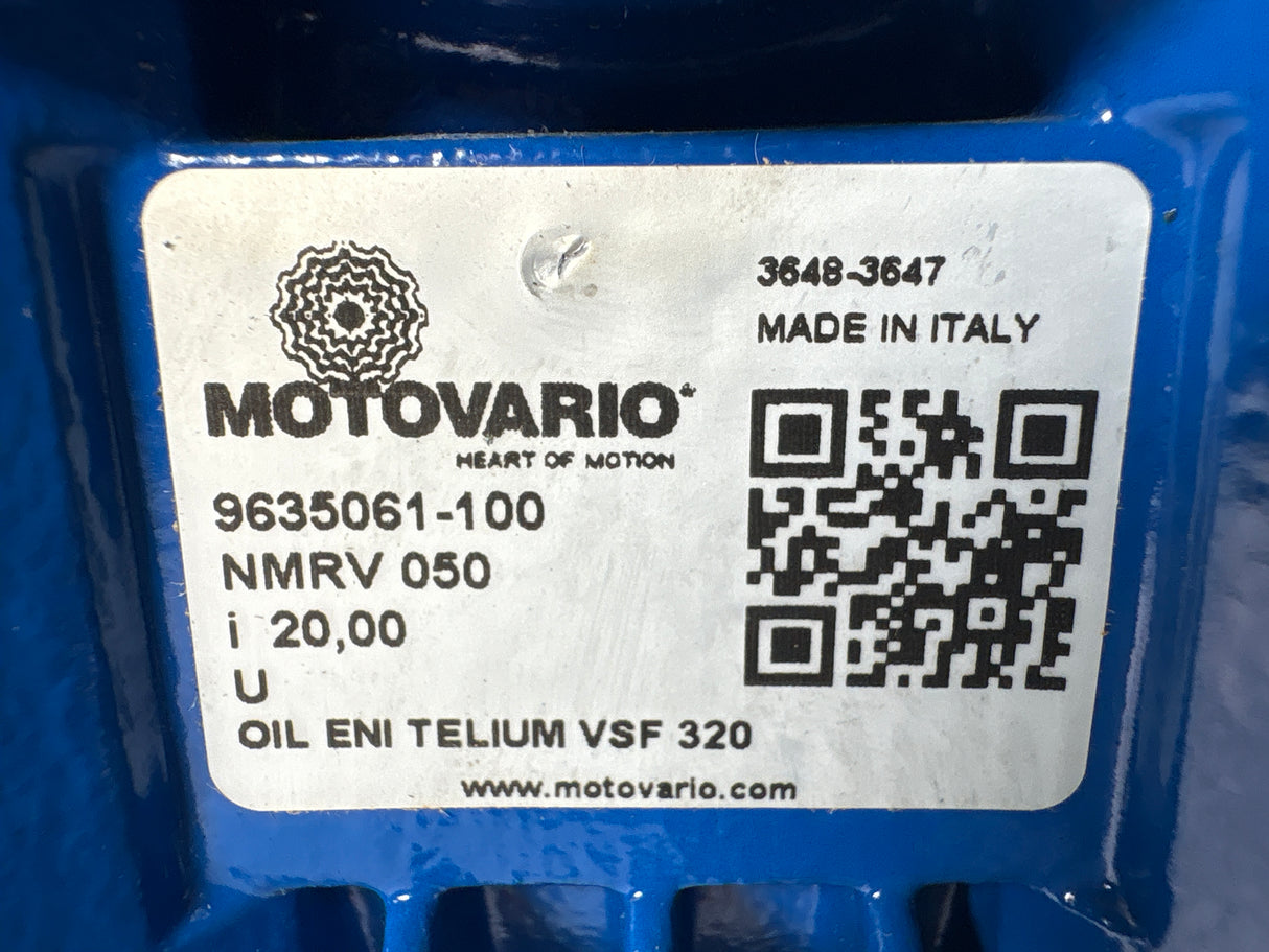 Motovario - 20:1 Worm Gear Reducer - NMRV 050 - Used - Big Liquidators