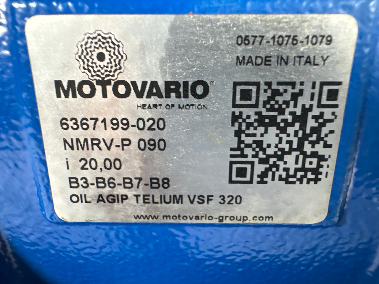 Motovario - 20:1 Worm Gear Reducer - NMRV - P 090 - Used - Big Liquidators