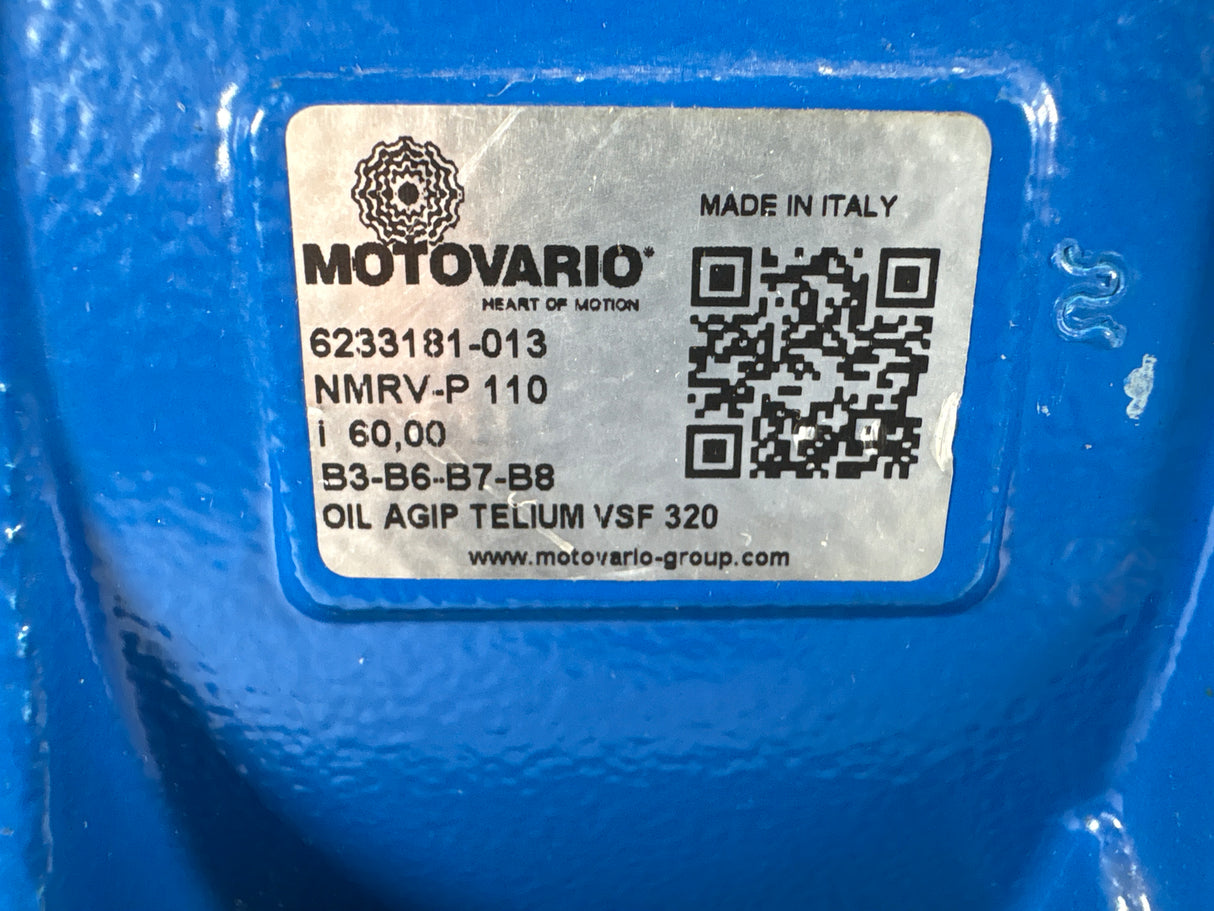 Motovario - 60:1 Worm Gear Reducer - NMRV - P 110 - Used - Big Liquidators