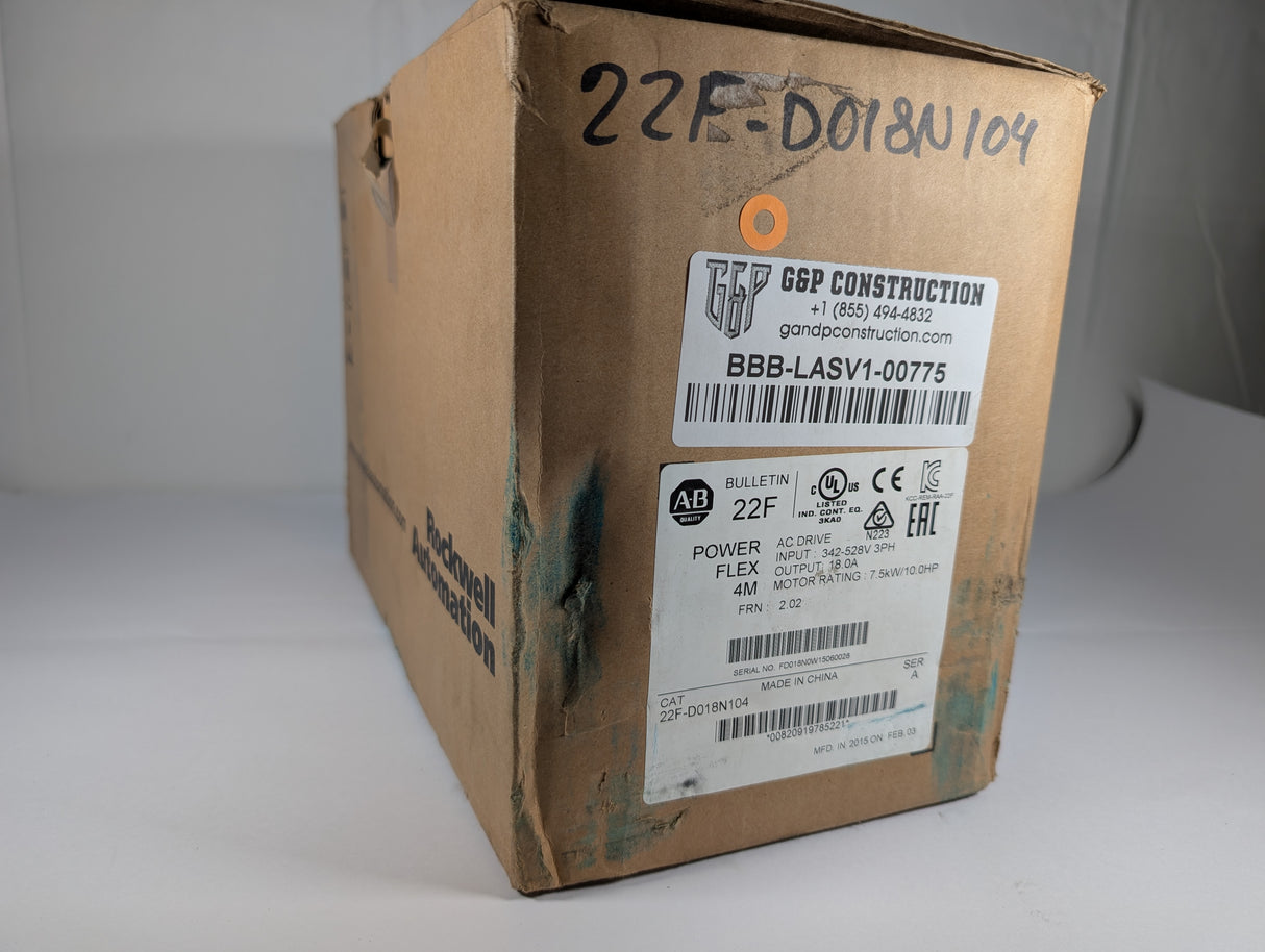 Allen Bradley - PowerFlex 4M Variable Frequency Drive - 22F - D018N104 - New - Big Liquidators
