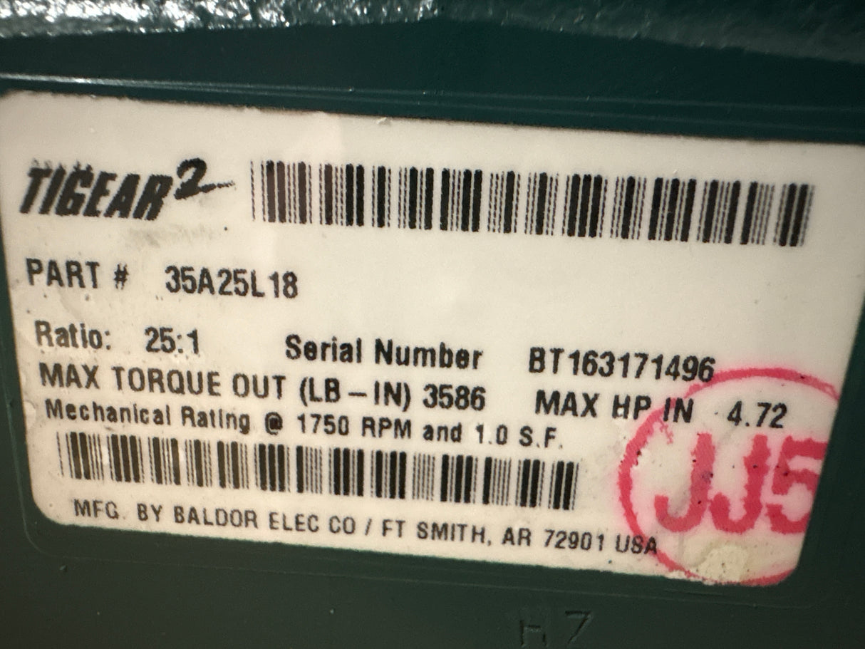 Dodge Tigear - 25:1 Gear Reducer - 35A25L18 - New - Big Liquidators