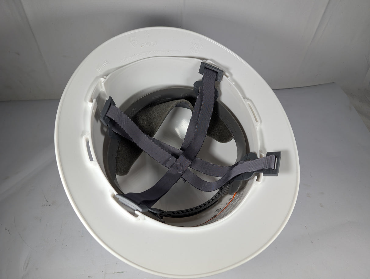 MSA - White Hard Hat with Pin lock Adjustment - 3RRL5 - New - Big Liquidators