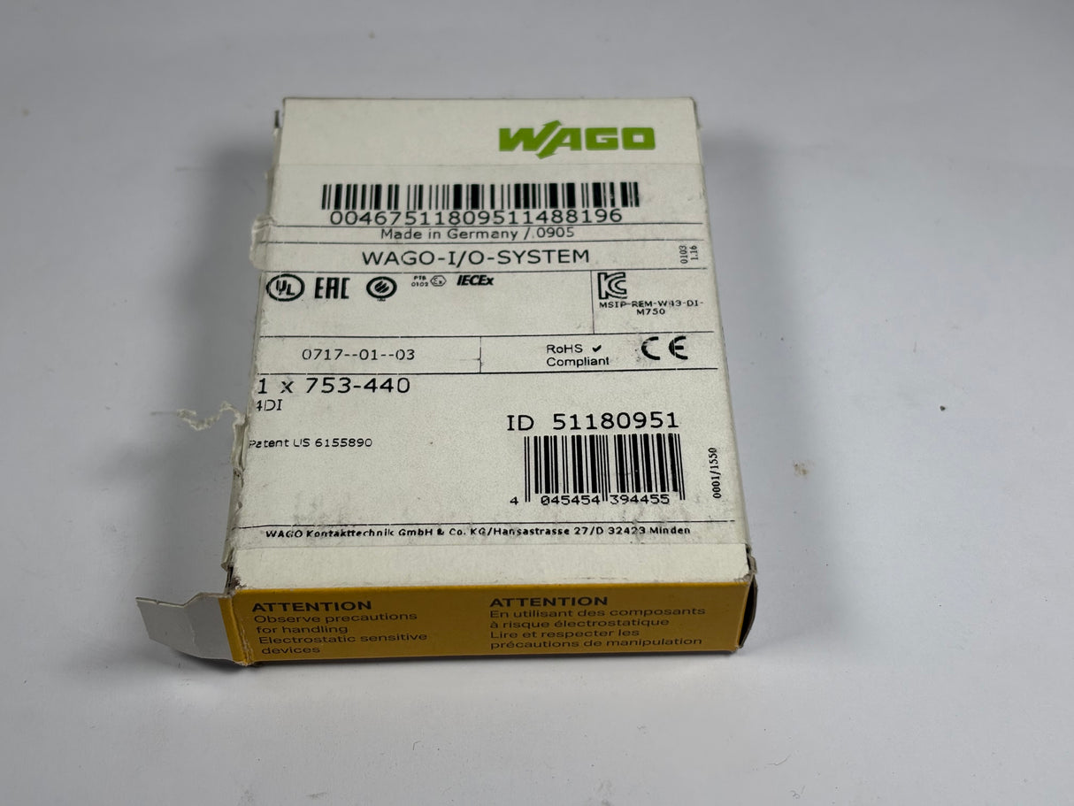 Wago - 4 - Channel Digital Input Module - 753 - 440 - New - Big Liquidators