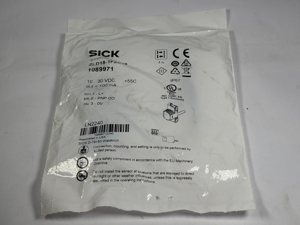 Sick - Photelectric Sesnosr - ZLD18 - 1FZC18 - New - Big Liquidators
