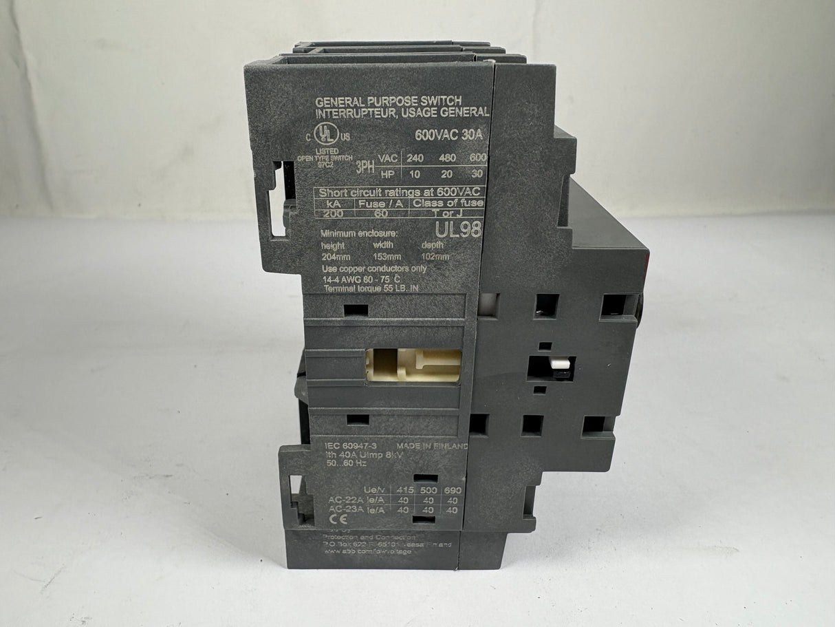 ABB - 30 AMP Disconnect Switch - OT30F3 - New - Big Liquidators