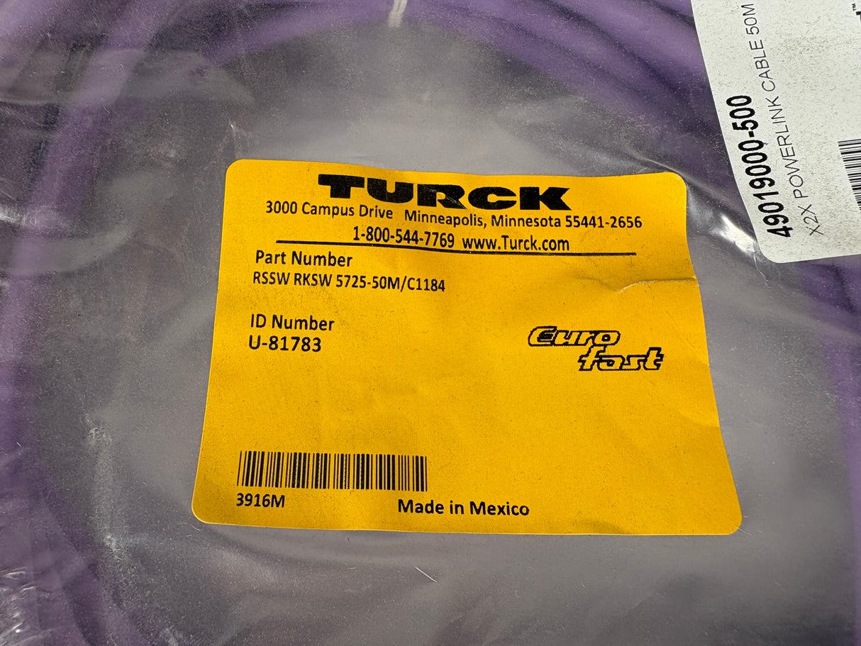 Turck - Extension Cordset - RSSW RKSW 5725 - 50M/C1184 - New - Big Liquidators