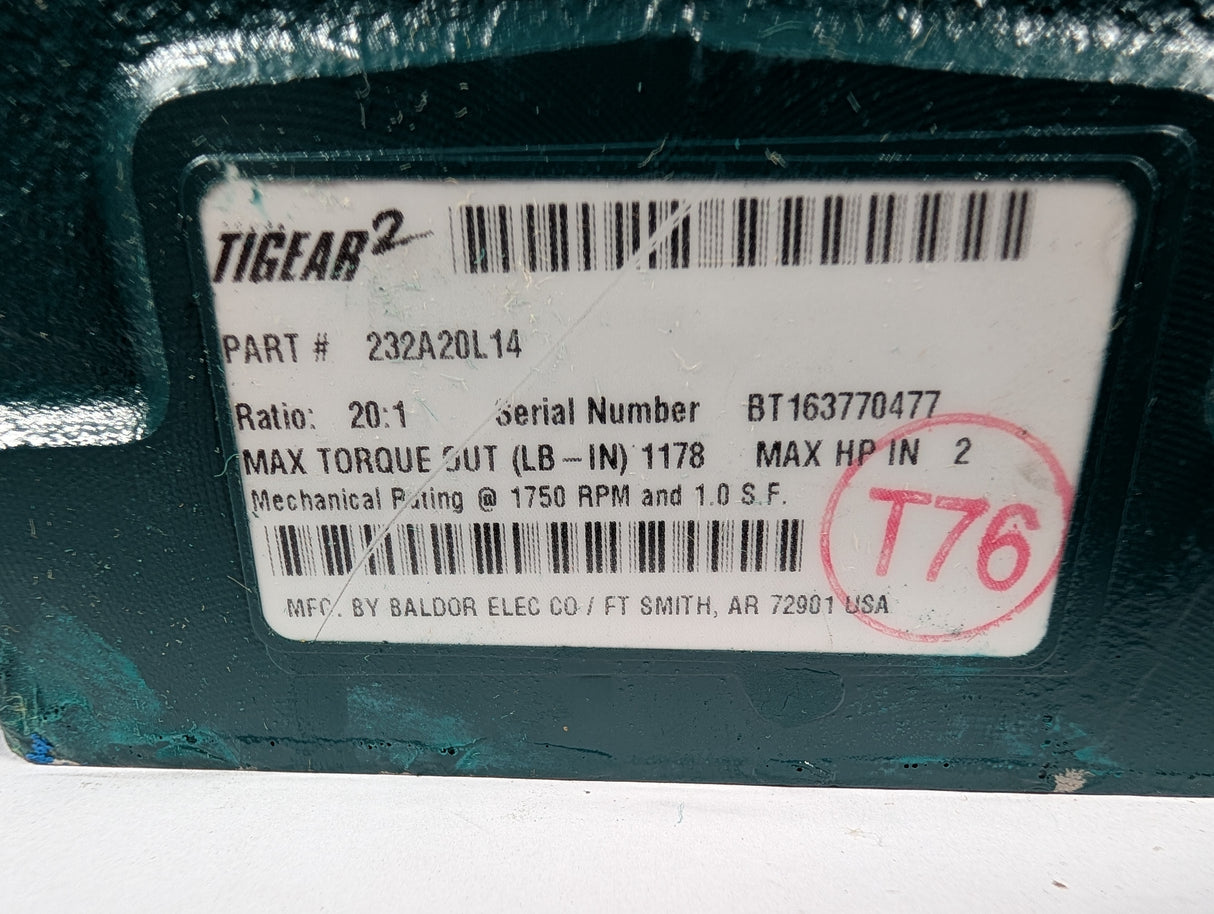 Dodge Tigear - 20:1 Gear Reducer - 232A20L14 - New - Big Liquidators