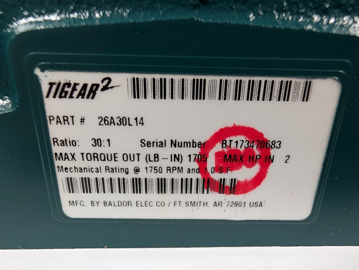 Dodge Tigear - 30:1 Gear Reducer - 26A30L14 - New - Big Liquidators