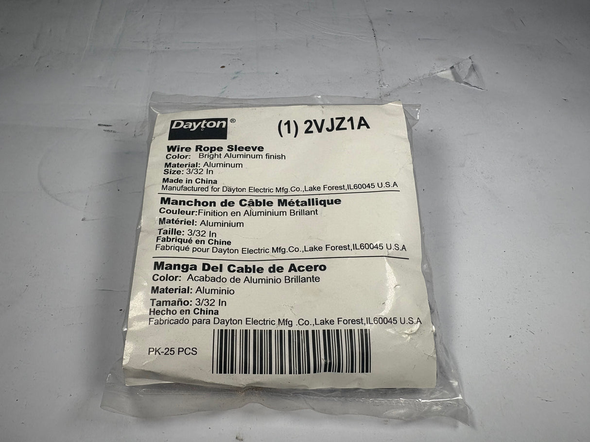Dayton - 3/32 Wire Rope Connectors Pack of 25 - 2VJZ1A - New - Big Liquidators