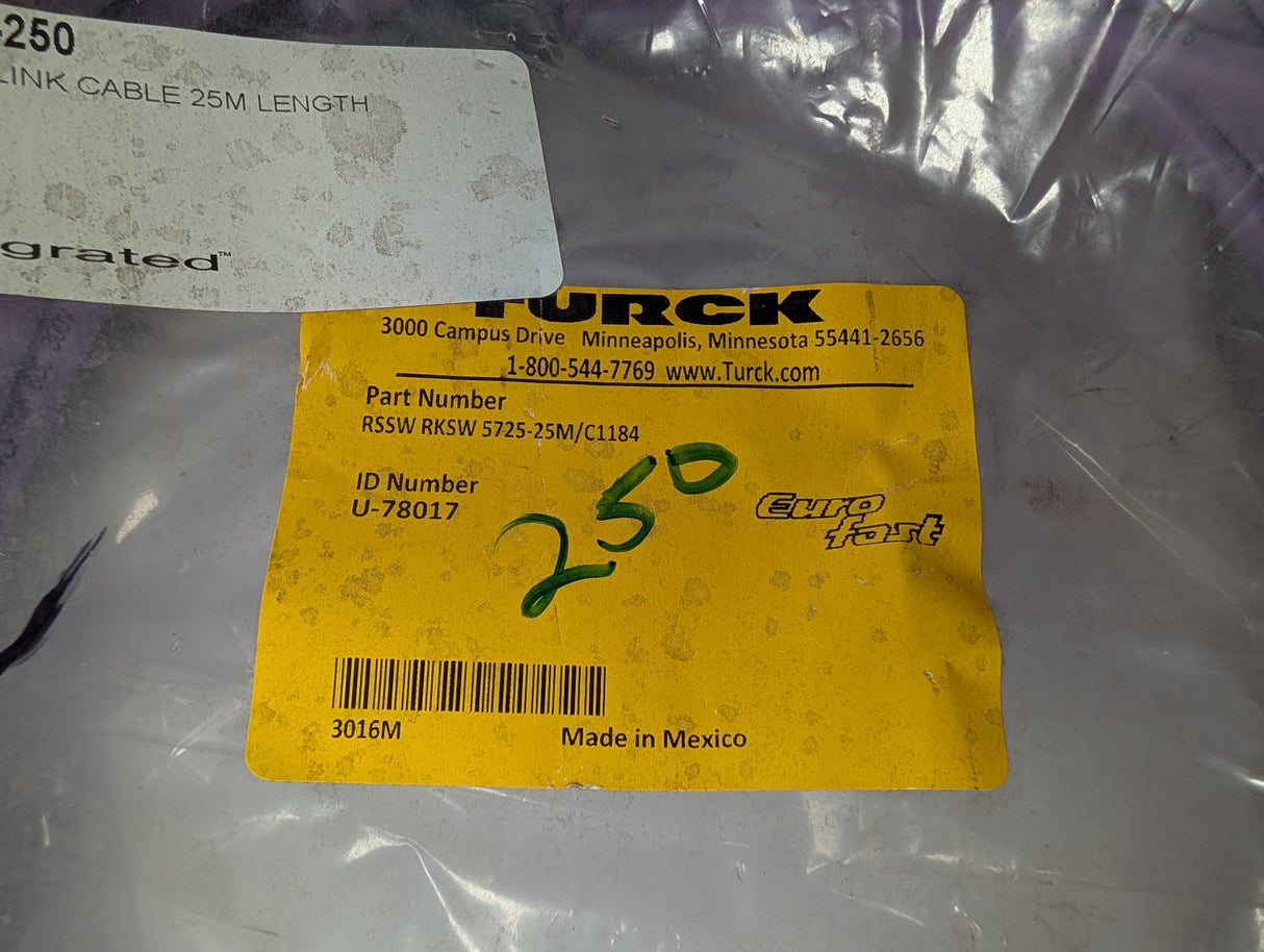 Turck - 25 Meter Scanner Cordset - RSSW RKSW 5725 - 25M/C1184 - New - Big Liquidators