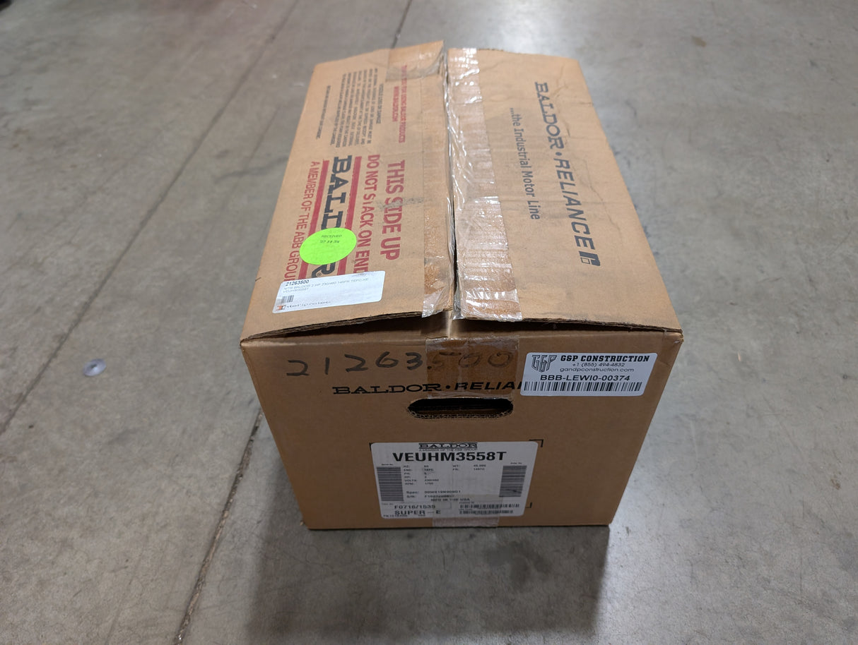 Baldor Reliance - Super - E 2 HP Electric Motor - VEUHM3558T - New - Big Liquidators