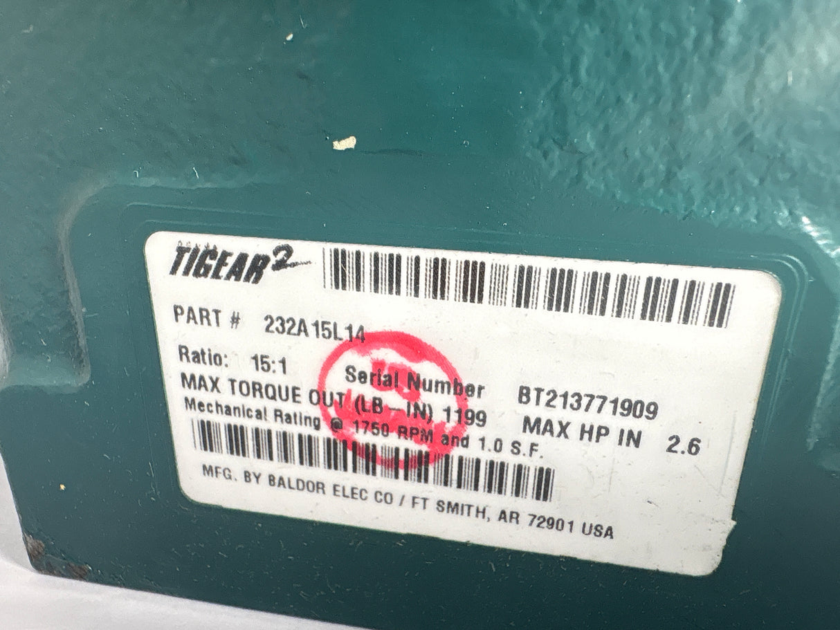 Dodge Tigear - 15:1 Gear Reducer - 232A15L14 - New - Big Liquidators