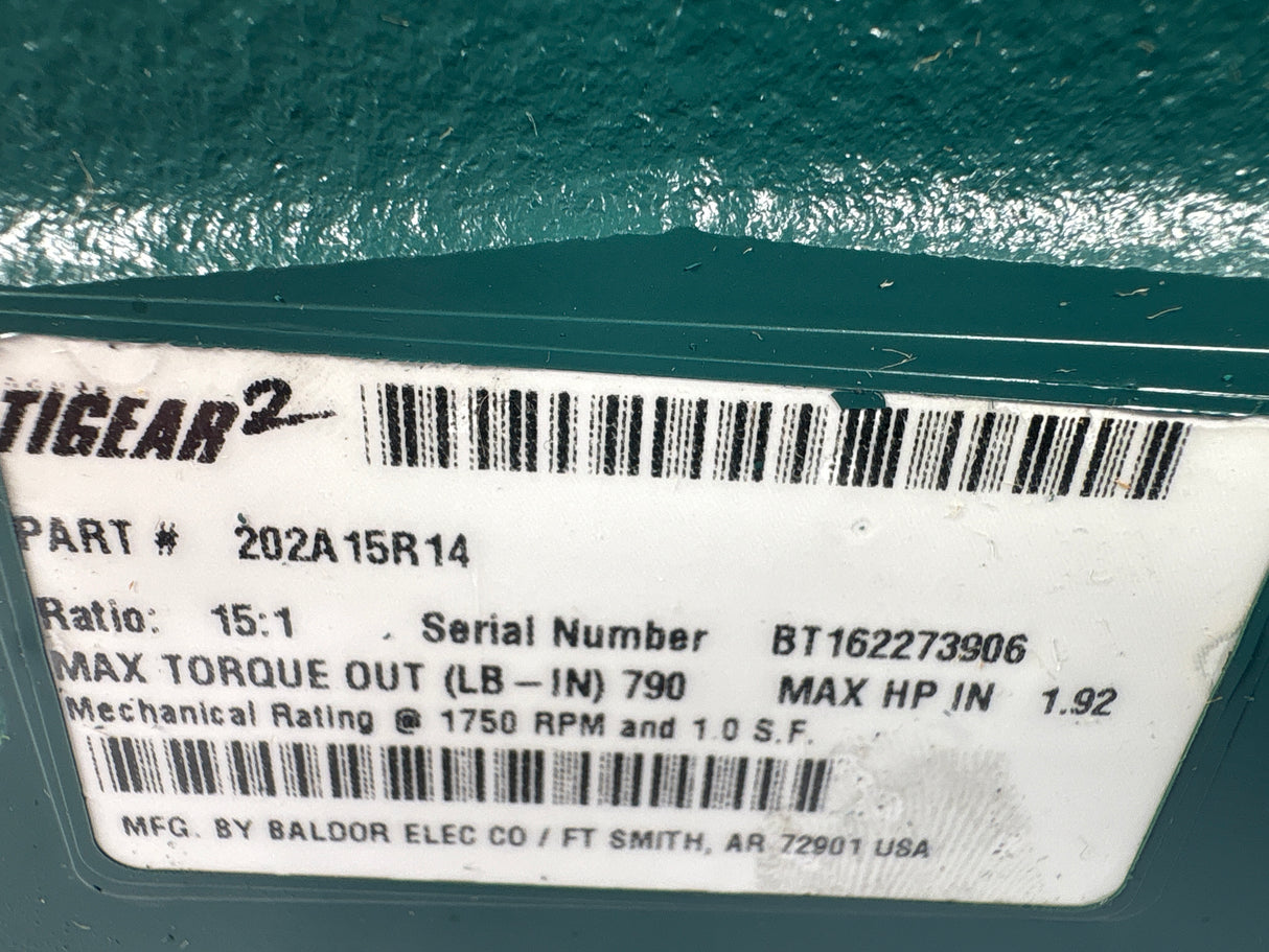 Dodge Tigear - 15:1 Gear Reducer - 202A15R14 - New - Big Liquidators