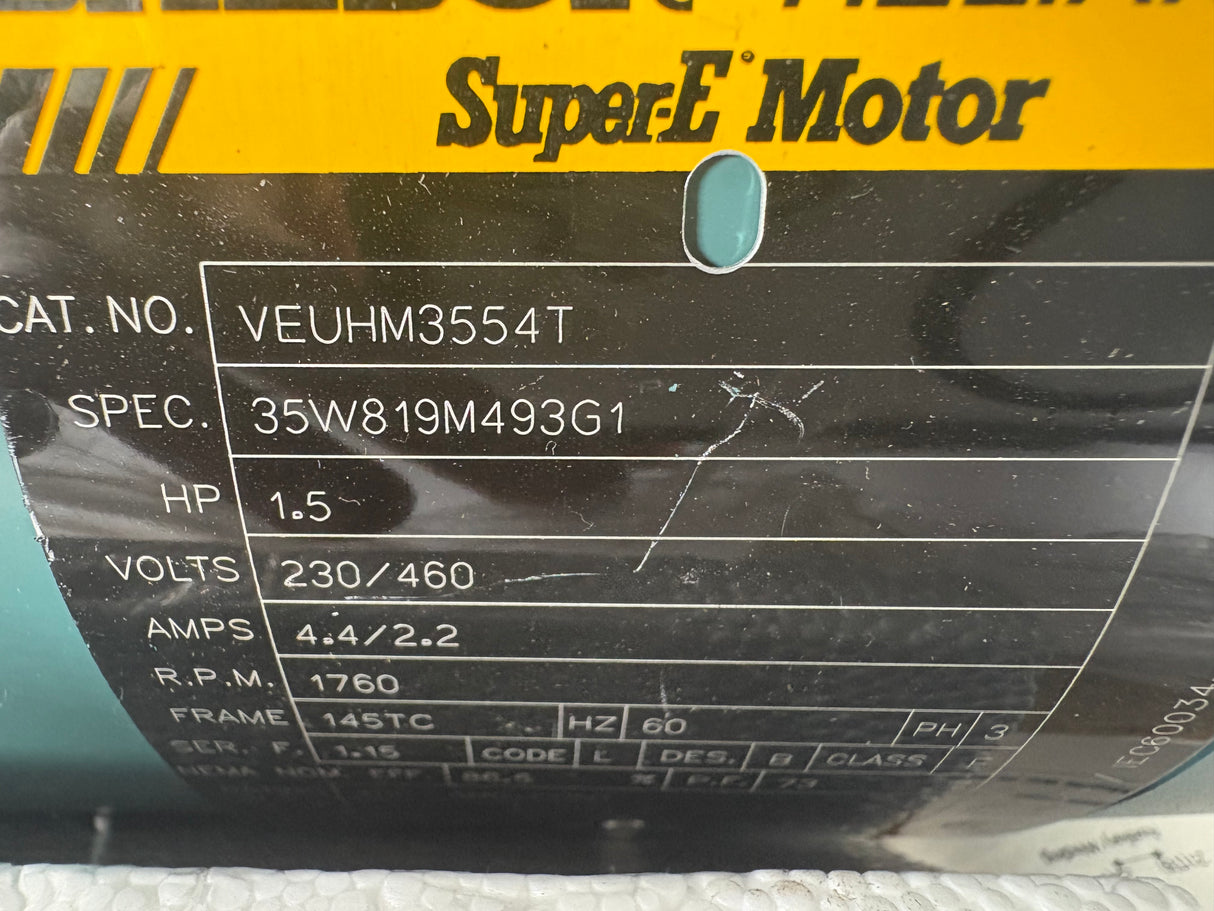 Baldor Reliance - Super - E 1.5 HP Electric Motor - VEUHM3554T - New - Big Liquidators