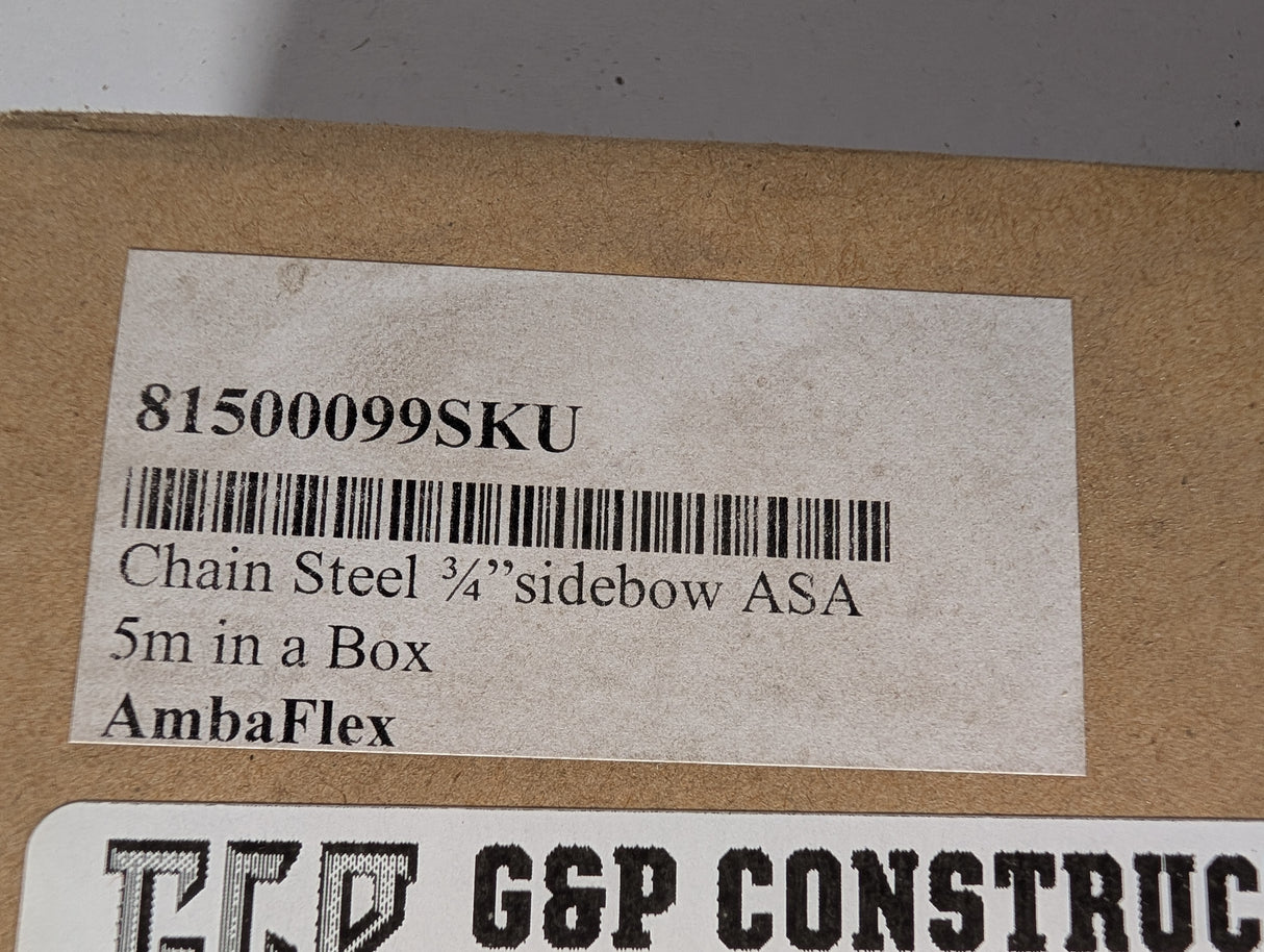 AmbaFlex - 3/4" SideBow Steel Chain 5 Meters - 81500099SKU - New - Big Liquidators