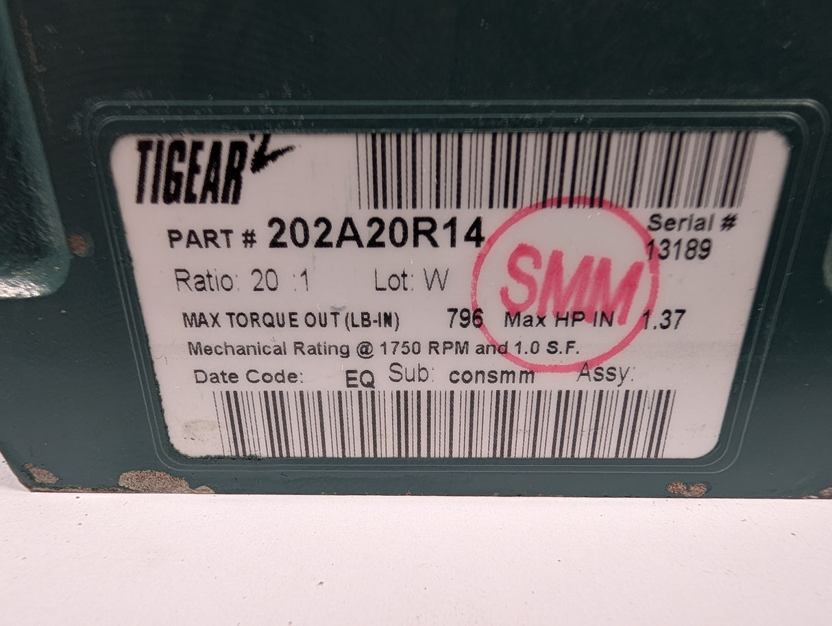 Dodge Tigear - 20:1 Gear Reducer - 202A20R14 - Used - Big Liquidators