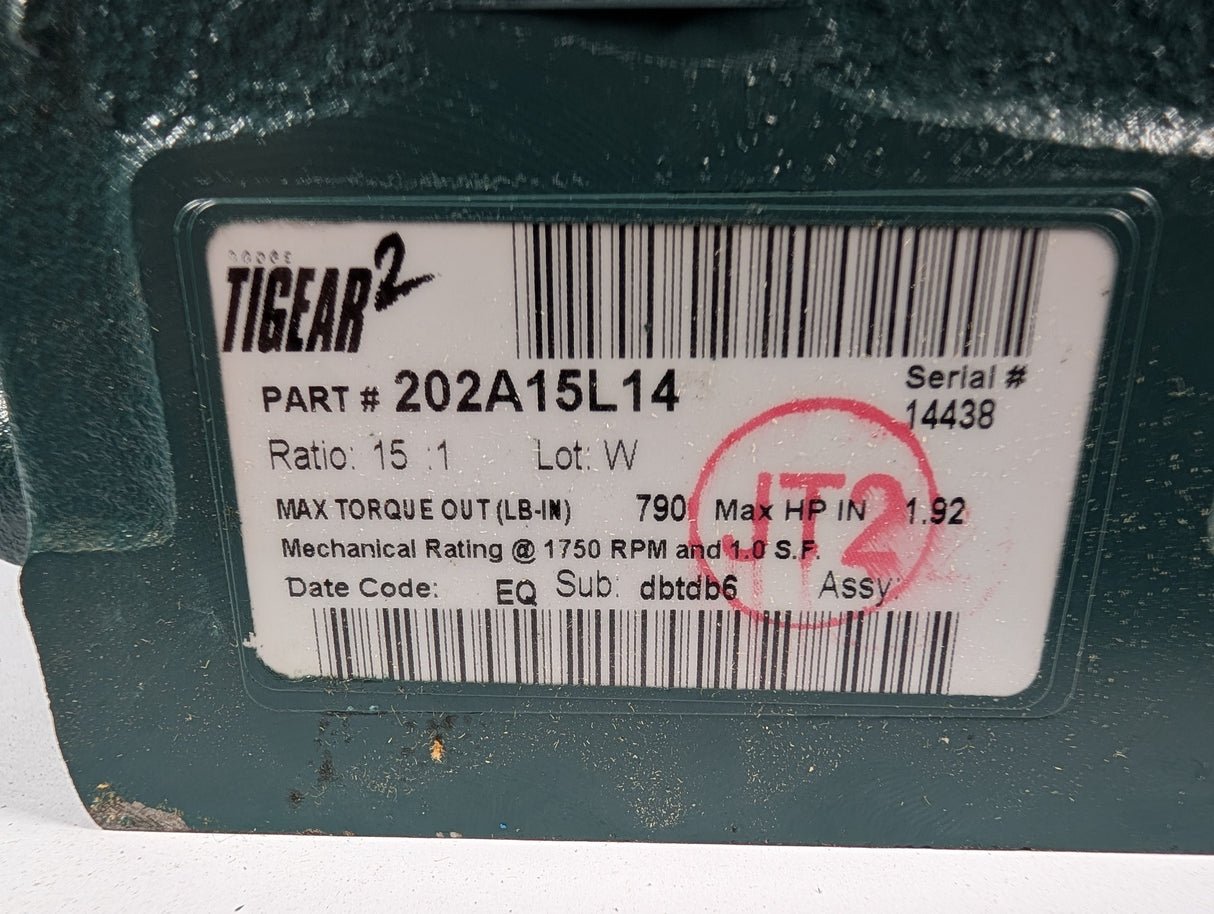 Dodge Tigear - 15:1 Gear Reducer - 202A15L14 - New - Big Liquidators